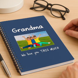Grandma We Love You This Much Photo Christmas Gift Anteckningsbok