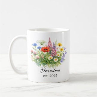 Grandma Wildflower Watercolor  Kaffemugg