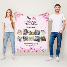 Grandma with Barnbarn Namn & Photos | Rosa Flower Fleecefilt