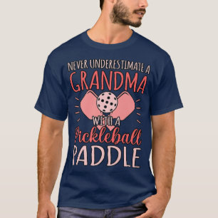 Grandma with Pickleball Paddle Sports Player Coach T Shirt