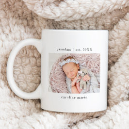 Grandma Year Etablated Baby Photo Kaffemugg