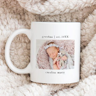 Grandma Year Etablated Baby Photo Kaffemugg