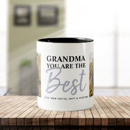 Grandma You are the Best Modern Photo Collage Två-Tonad Mugg