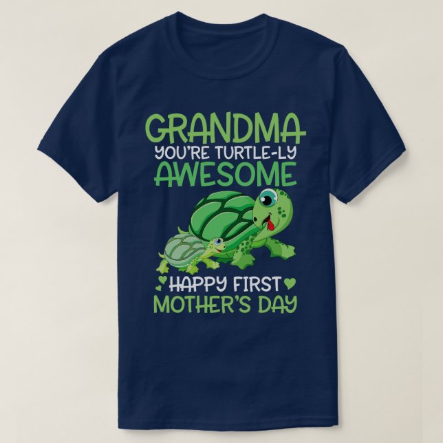 Grandma Youre Turtlely Fantastisk Lycklig Vår förs T Shirt (Design framsida)