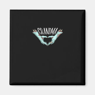 Grandma Zombie Hand Heart Halloween Costume Family Magnet