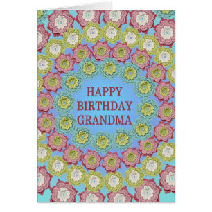 GrandmaBirthday Crochet Flowers Hälsningskort