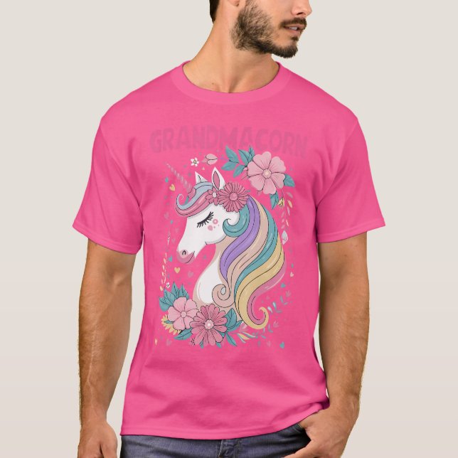 Grandmacorn Unicorn Grandma T Shirt (Framsida)