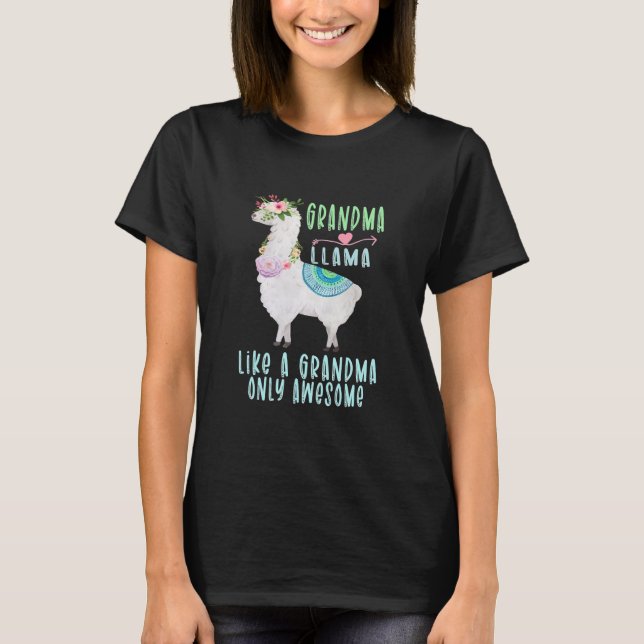 Grandmallama som en morma Only Fantastisk Llama T Shirt (Framsida)