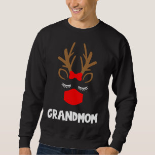 Grandmamma Funny Reindeer jul Animal Family Morsa Lång Ärmad Tröja