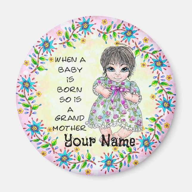 Grandmas Baby Girl  Magnet (Framsidan)