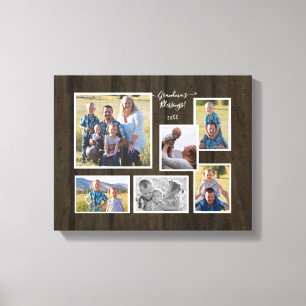 Grandmas Blessings Family Photo Collage Script Canvastryck