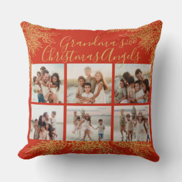 Grandma's Christmas Custom Elegant Photo Collage Kudde