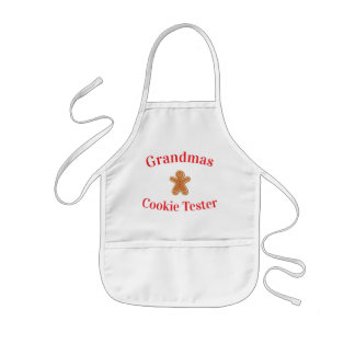 Grandmas Cookie Tester Gingerbread Man Apron Barnförkläde