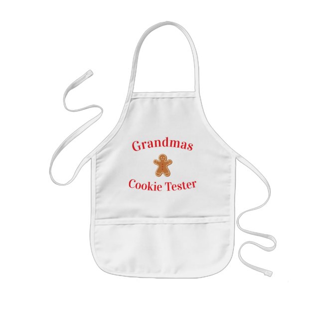 Grandmas Cookie Tester Gingerbread Man Apron Barnförkläde (Framsidan)