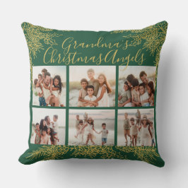 Grandma's Custom Elegant Christmas Photo Collage Kudde