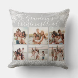 Grandma's Custom Elegant Christmas Photo Collage Kudde