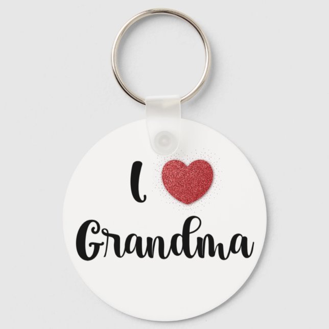 Grandma's Day I Love Grandma Heart Explosion Gift  Nyckelring (Framsida)