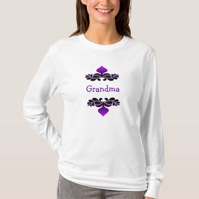 GRANDMAS DESIGNER DAM TOP T SHIRT (Framsida)