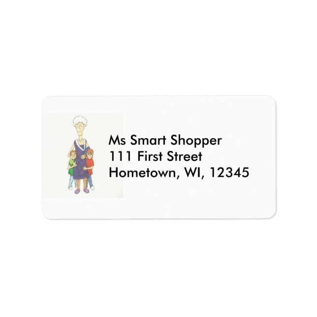 Grandmas Dont Rollerskate Adressetikett (Framsidan)