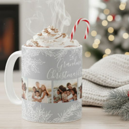 Grandma's Elegant Custom Christmas Photo Collage Kaffemugg