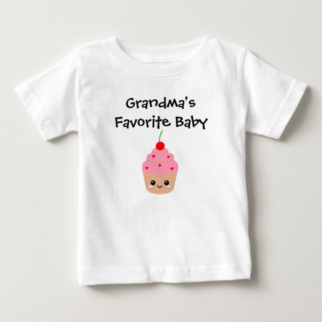 Grandma's Favorite Baby, Cute Cupcoa T Shirt (Framsida)