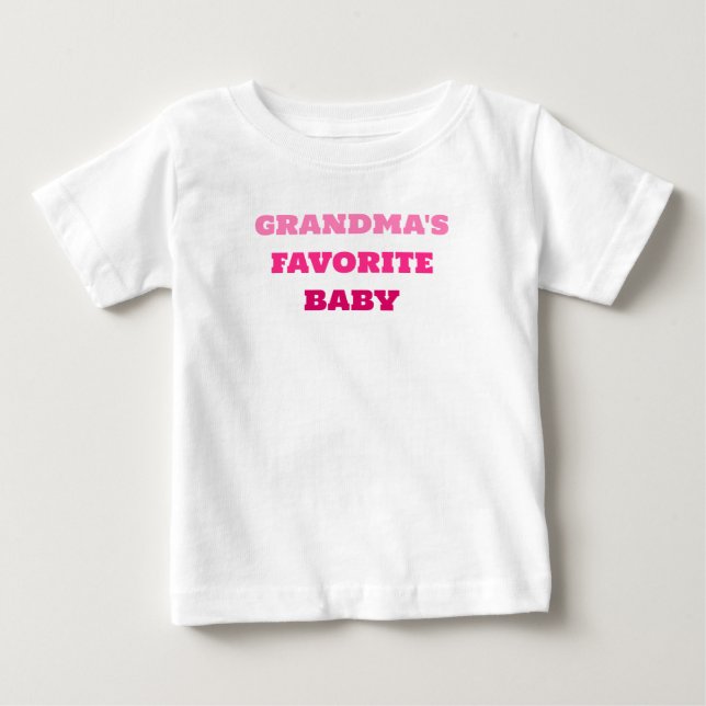 Grandma's Favorite Baby, Cute Rosa Baby T-shirt (Framsida)