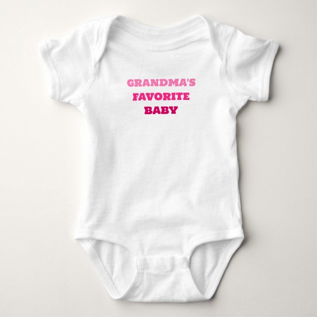 Grandma's Favorite Baby Romper, Cute Rosa Bodykost T Shirt (Framsida)