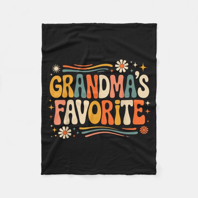 Grandmas Favorite Funny Grandparent Granhild Vinta Fleecefilt (Framsidan)