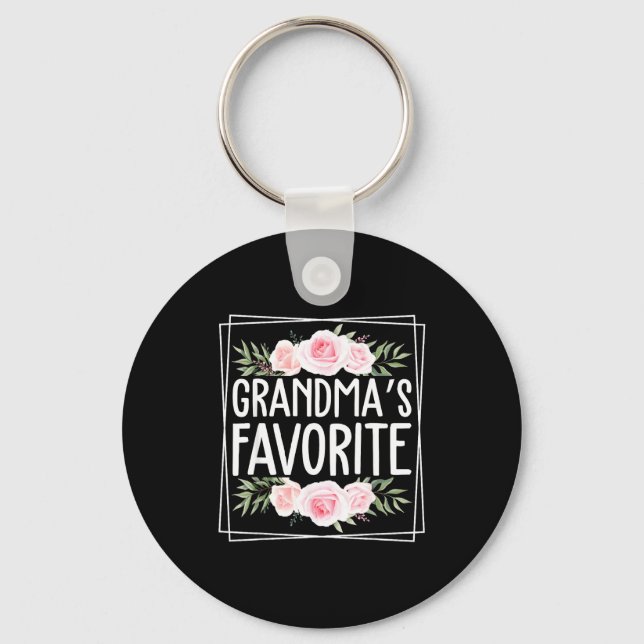 Grandma's Favorite Grandparent Granhild Humor Flor Nyckelring (Framsida)