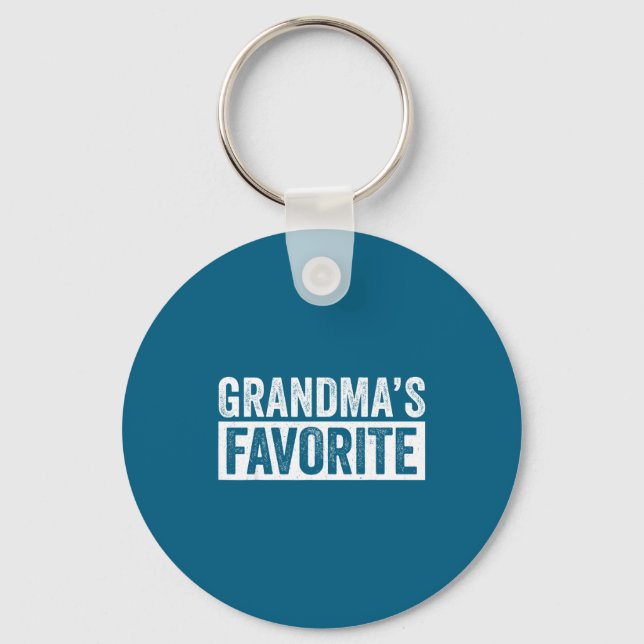 Grandmas Favorite Grandson Funny Granhild Granddau Nyckelring (Framsida)