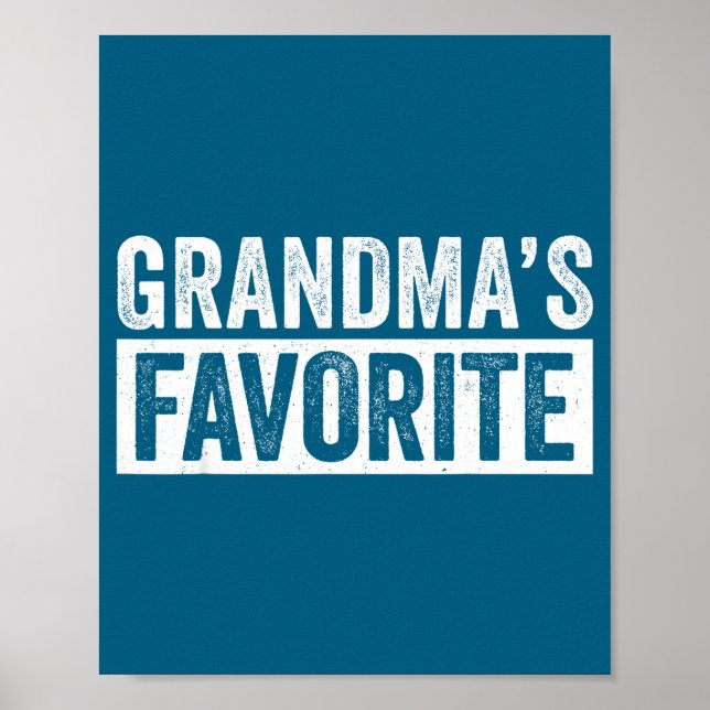 Grandmas Favorite Grandson Funny Granhild Granddau Poster (Framsidan)