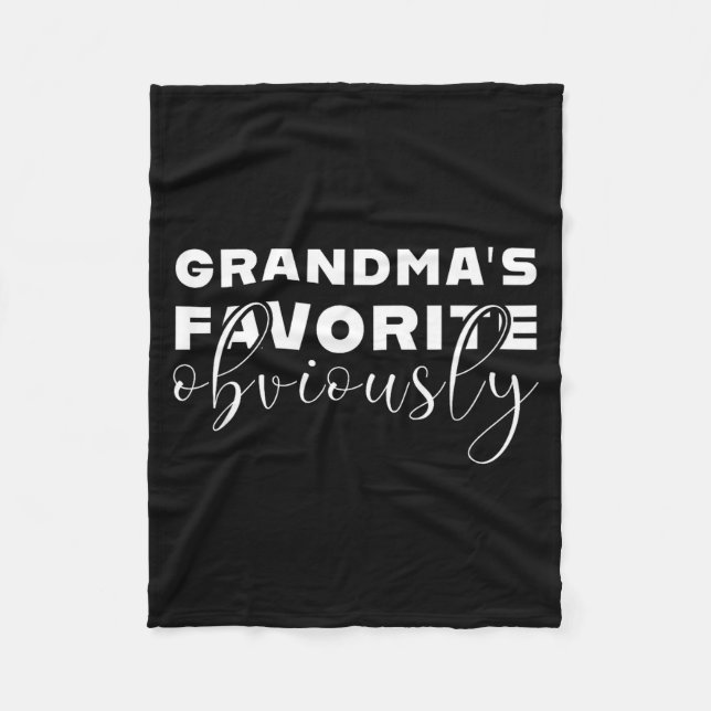 Grandma's Favorite T, Grandson Or Granddaughter  Fleecefilt (Framsidan)