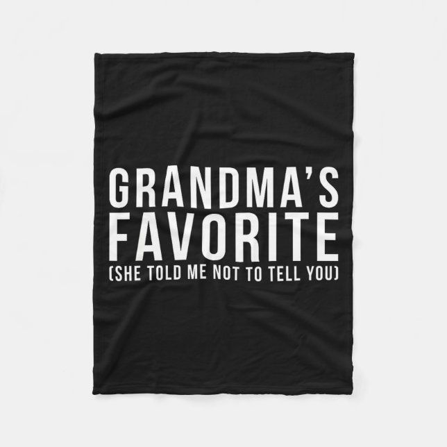 Grandma's Favorite T, Grandson Or Granddaughter  Fleecefilt (Framsidan)