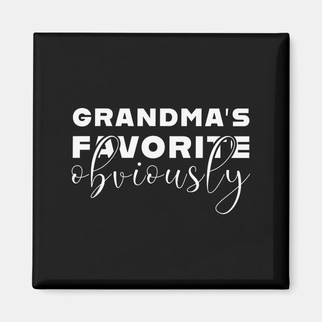 Grandma's Favorite T, Grandson Or Granddaughter  Magnet (Framsidan)