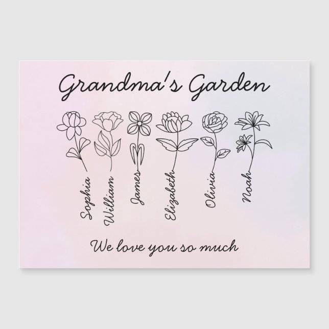 GRANDMA'S GARDEN - CU MAGNETISK INBJUDNINGSKORT (Framsida)