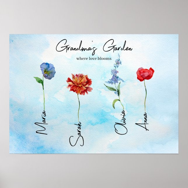 Grandmas Garden | Familjekonst för Personlig av An Poster (Framsidan)