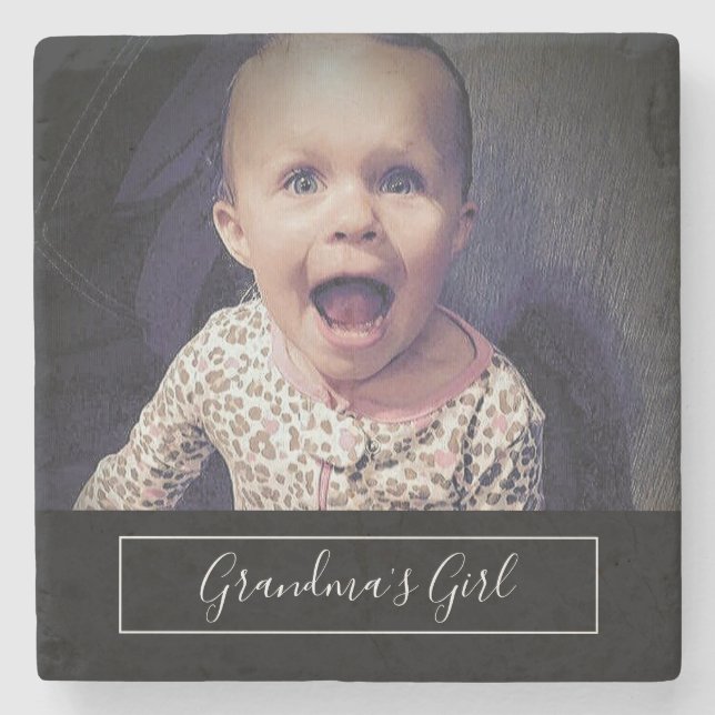 Grandmas Girl Anpassningsbar Photo Stenunderlägg (Framsidan)