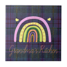 Grandma's Kitchen Rainbow 'Happiness is Homemade'  Kakelplatta