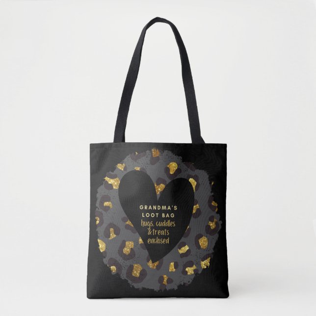 Grandmas Loot Bag Hugs Cuddles and Treats Enabled Tygkasse (Framsida)