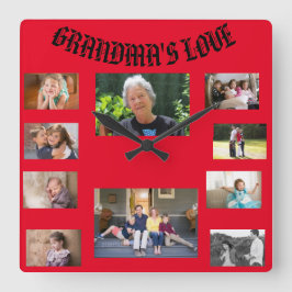 Grandma's Love Square Wall Clock Fyrkantig Klocka