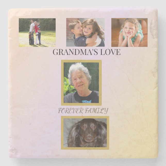 Grandma's Love Tribute - Gold Border Design Stenunderlägg (Framsidan)