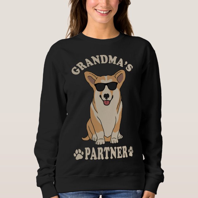 Grandmas Partner Corgi Hund Theme 355 T Shirt (Framsida)