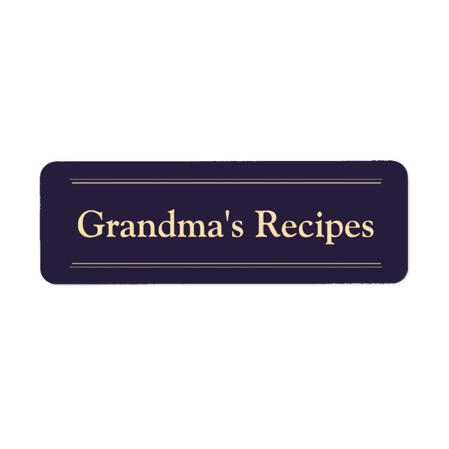 Grandmas recept returadress etikett (Framsidan)