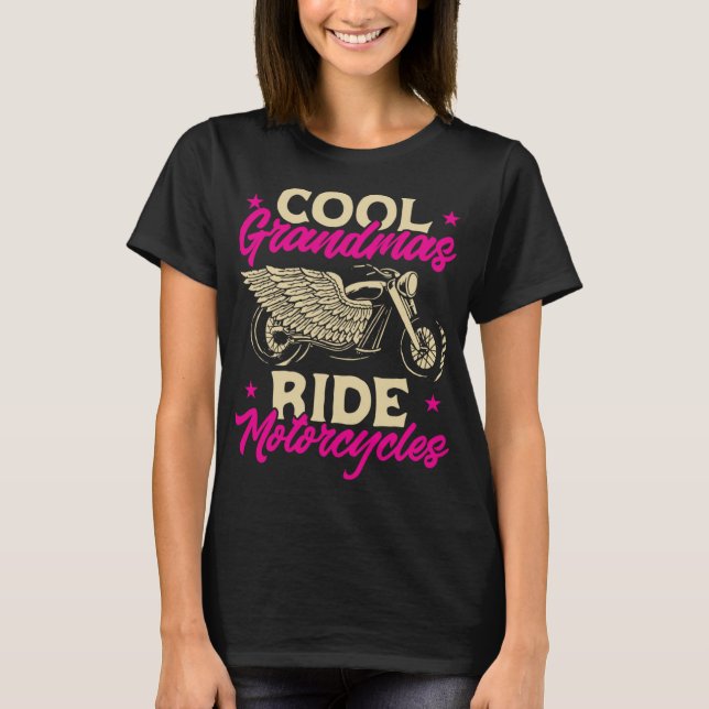Grandmas Ride MotorCycles Funny Biker Granny T Shirt (Framsida)
