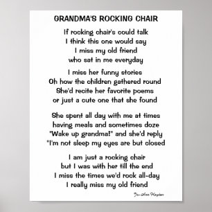 GRANDMAS ROCKING CHAIR DIKT POSTER