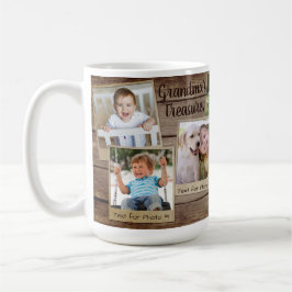 Grandmas Treasures Rustic Wood Vintage Photo Ram Kaffemugg