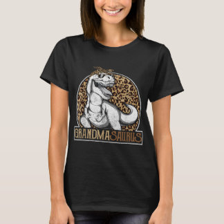 Grandmasaurus Dinosaur Grandma Leopard Shirt Mothe T