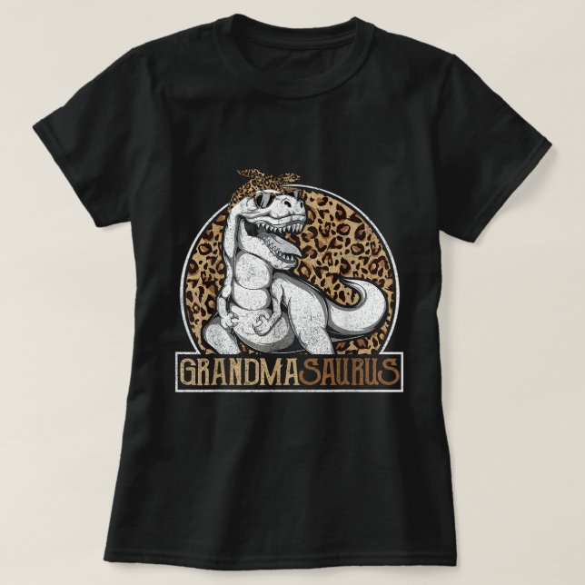 Grandmasaurus Dinosaur Grandma Leopard Shirt Mothe T Shirt (Design framsida)