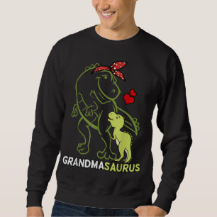 Grandmasaurus Grandma Dinosaur Baby Mors dag Lång Ärmad Tröja