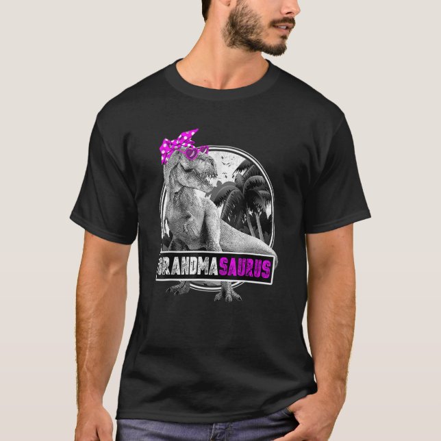 Grandmasaurus Grandma Saurus Rex Dinosaur T Shirt (Framsida)